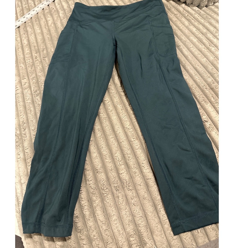 Zella Live In High Waist Pocket Crop Leggings Teal Green Womens Size Medium